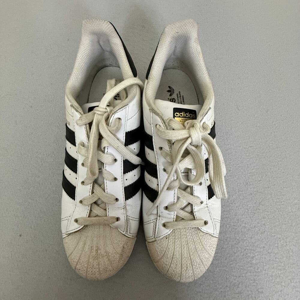 Adidas Originals Superstar Shell Toe Sneakers White Black Womens 8 C77153